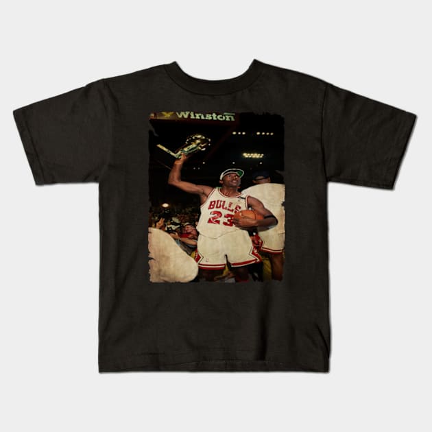 Michael Jordan Championship Vintage Kids T-Shirt by CAH BLUSUKAN